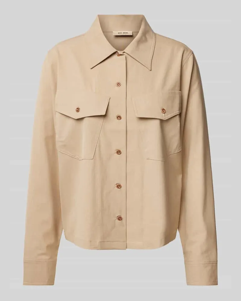 Mos Mosh Relaxed Fit Bluse mit Brusttaschen Modell 'PHILA Sand