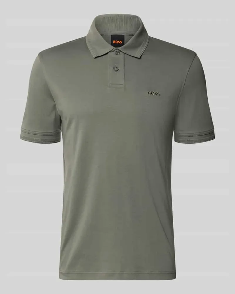 HUGO BOSS Regular Fit Poloshirt aus reiner Baumwolle Modell 'INTERLOCK Oliv