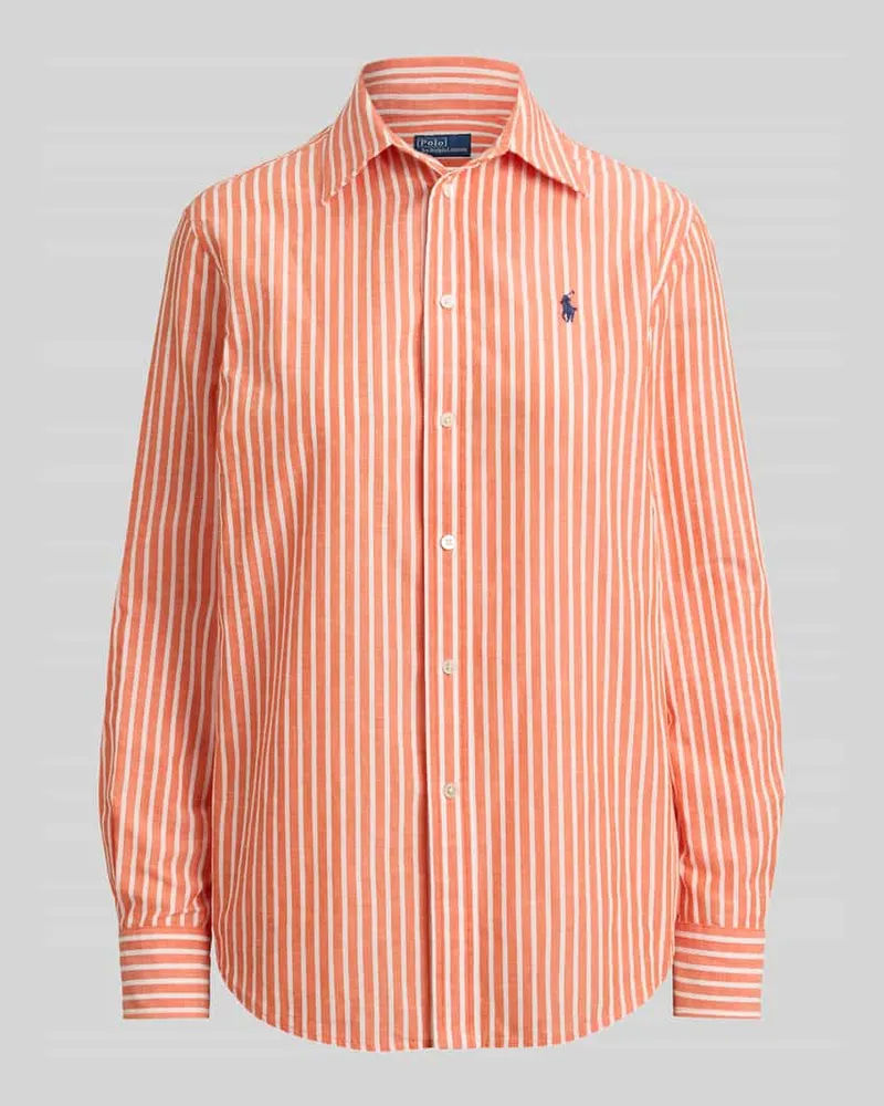 Ralph Lauren Regular Fit Hemdbluse aus Baumwoll-Leinen-Mix Orange