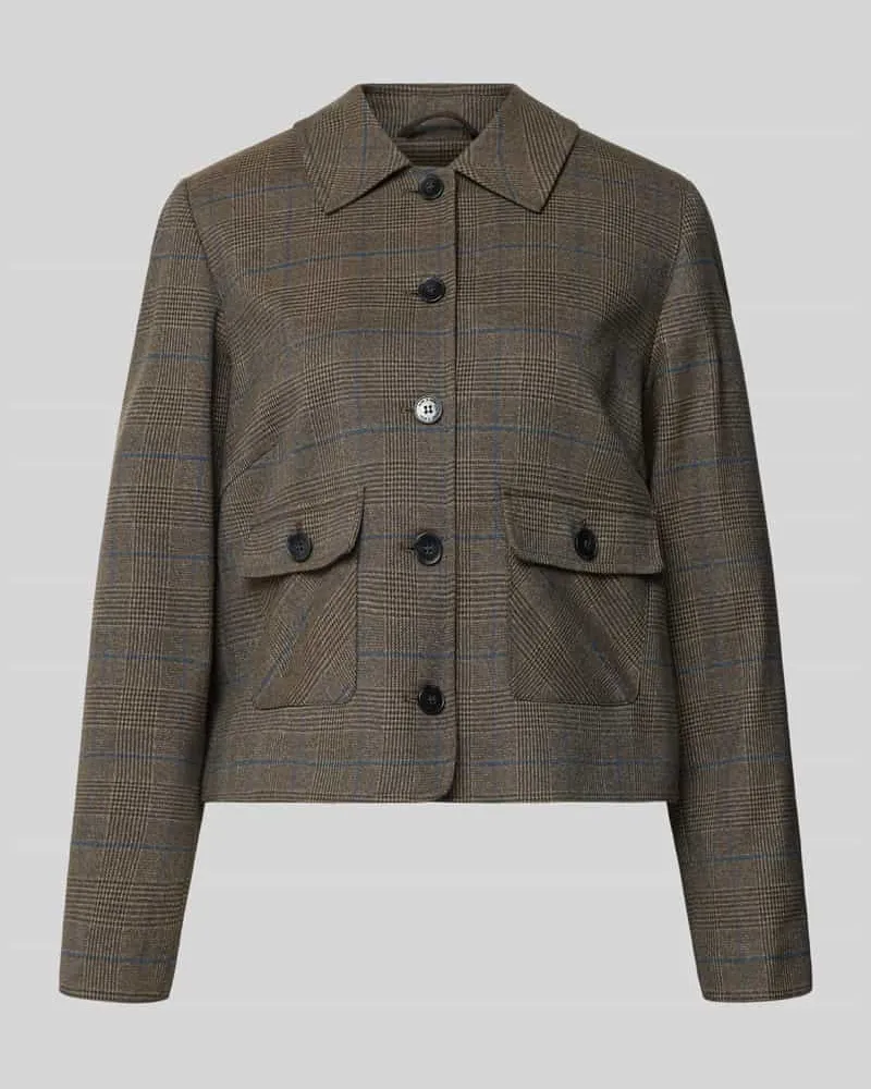 More & More Regular Fit Blazer mit Pattentaschen Dunkelbraun