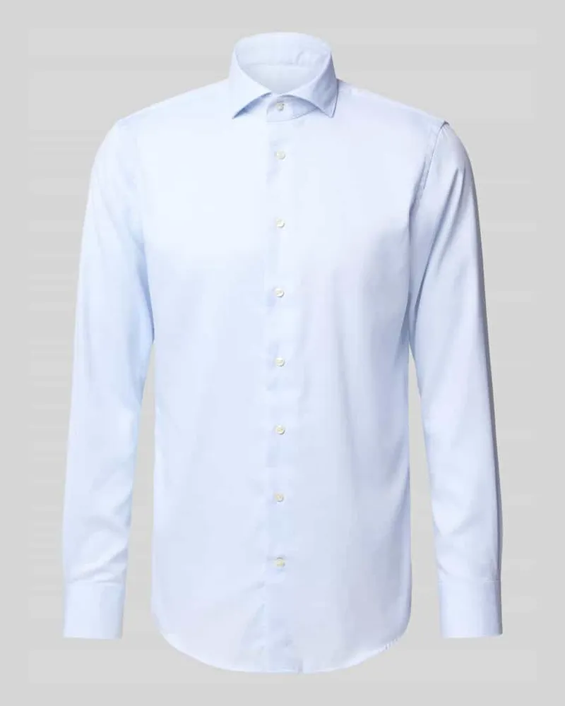 Profuomo Regular Fit Business-Hemd mit Knopfleiste Bleu