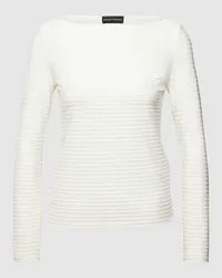 Emporio Armani Longsleeve mit Strukturmuster Weiss