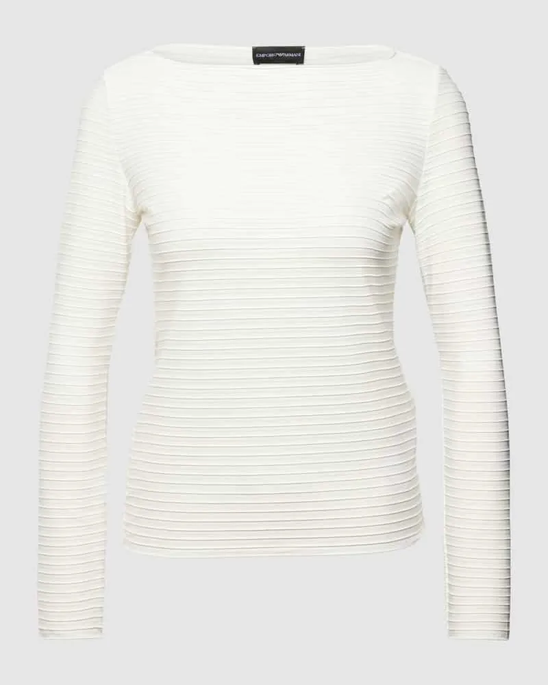 Emporio Armani Longsleeve mit Strukturmuster Weiss