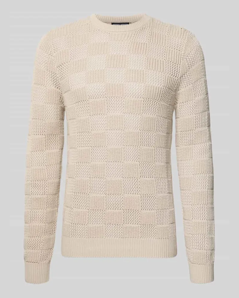 Antony Morato Strickpullover mit Rundhalsausschnitt Sand