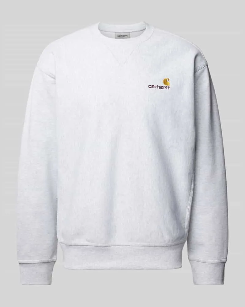 Carhartt WIP Sweatshirt mit Label-Stitching Offwhite