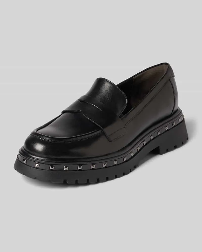 Tamaris Loafer aus echtem Leder Black