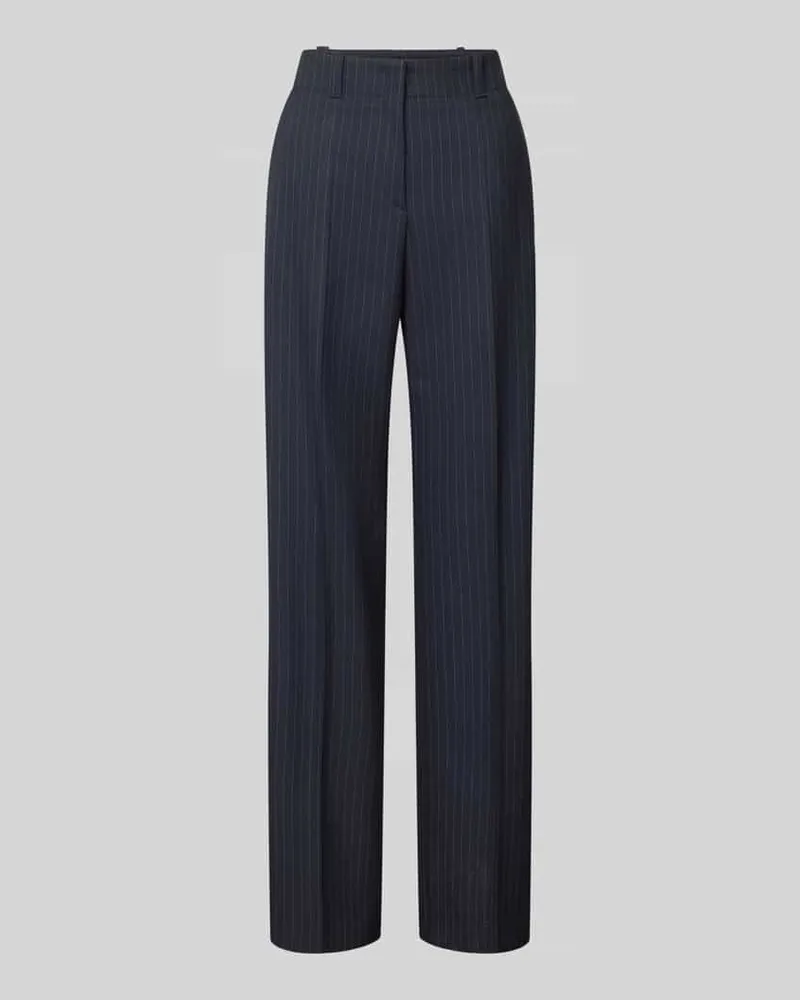 HUGO BOSS Regular Fit Stoffhose mit Bügelfalten Modell 'HULANA Marine