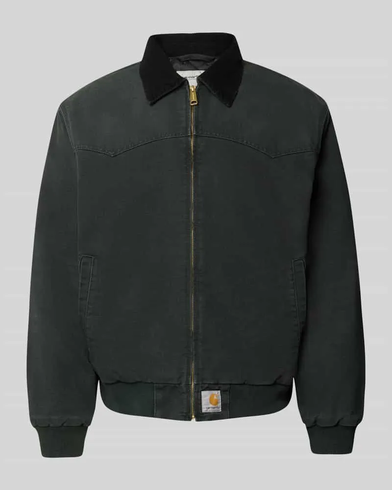Carhartt WIP Jacke mit Reißverschluss und Label-Detail Modell 'Santa Fe Dunkelgruen