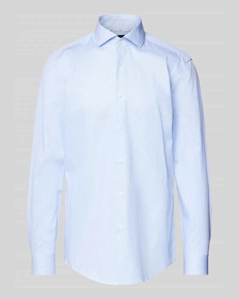 HUGO BOSS Slim Fit Business-Hemd mit Haifischkragen Modell 'Hank Bleu