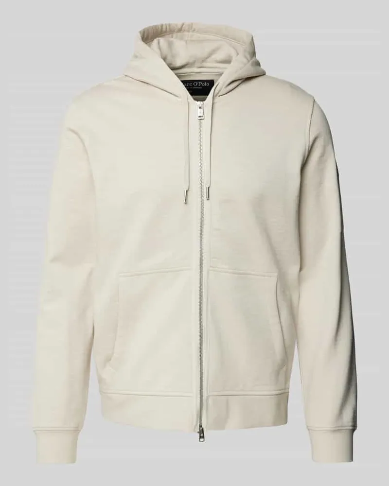Marc O'Polo Regular Fit Sweatjacke aus reiner Baumwolle mit Zweiwege-Reißverschluss Beige