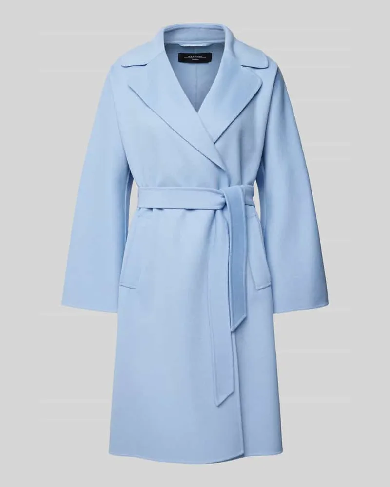Max Mara Wollmantel mit Taillengürtel Modell 'CIVADA Hellblau