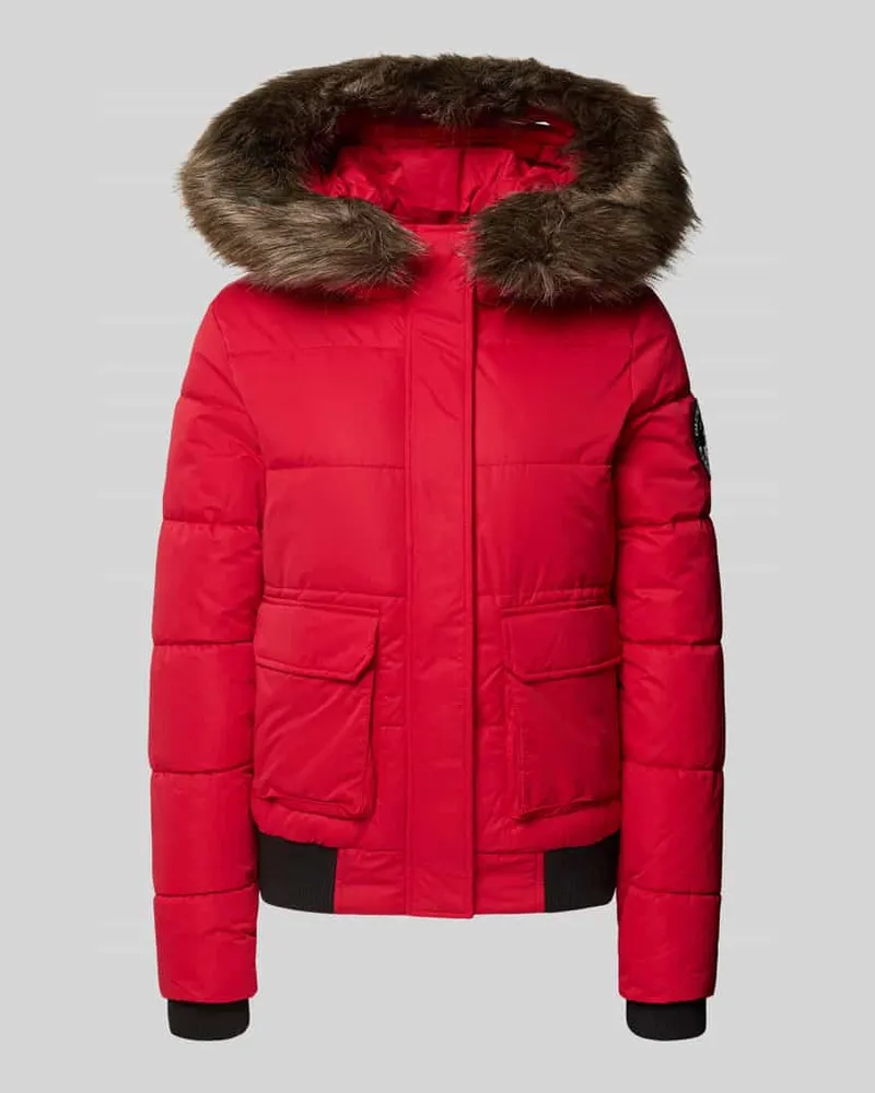 Superdry. Steppjacke mit Pattentaschen Rot