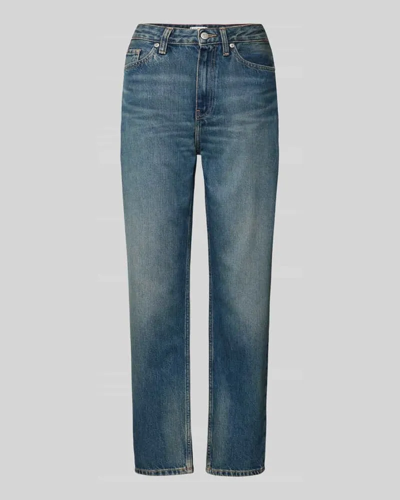 Tommy Hilfiger Straight Fit High Waist Jeans im Used-Look Jeansblau