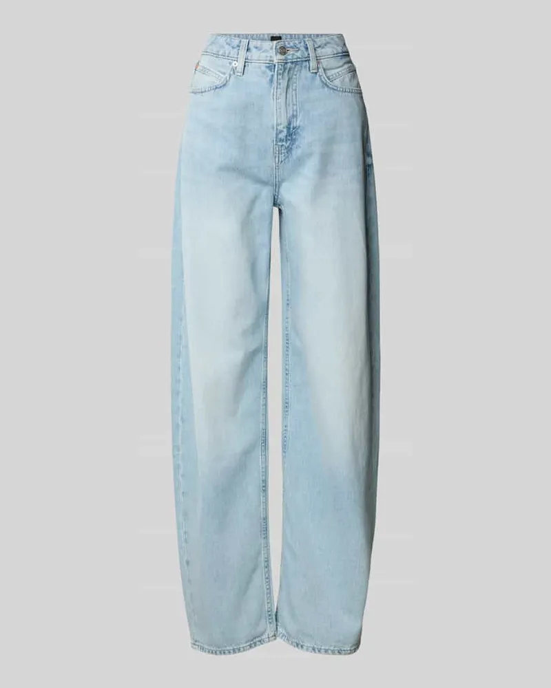 HUGO BOSS Loose Fit Jeans aus reiner Baumwolle Hellblau