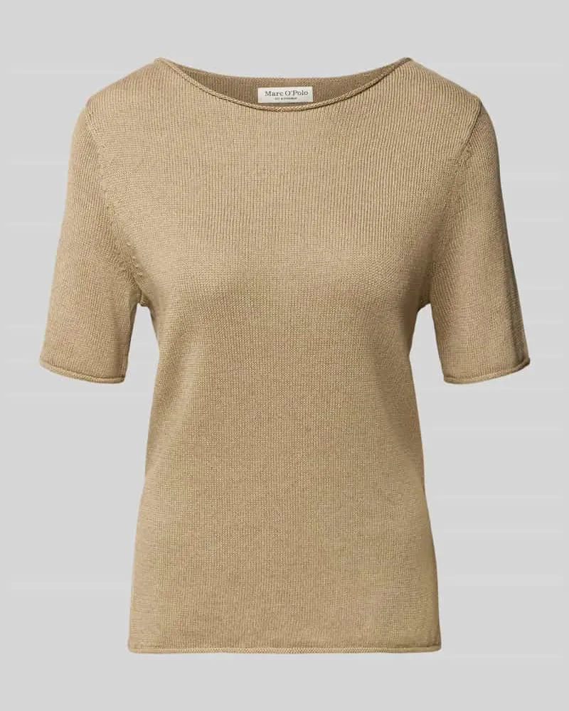 Marc O'Polo Regular Fit Pullover aus Baumwoll-Leinen-Mix Beige