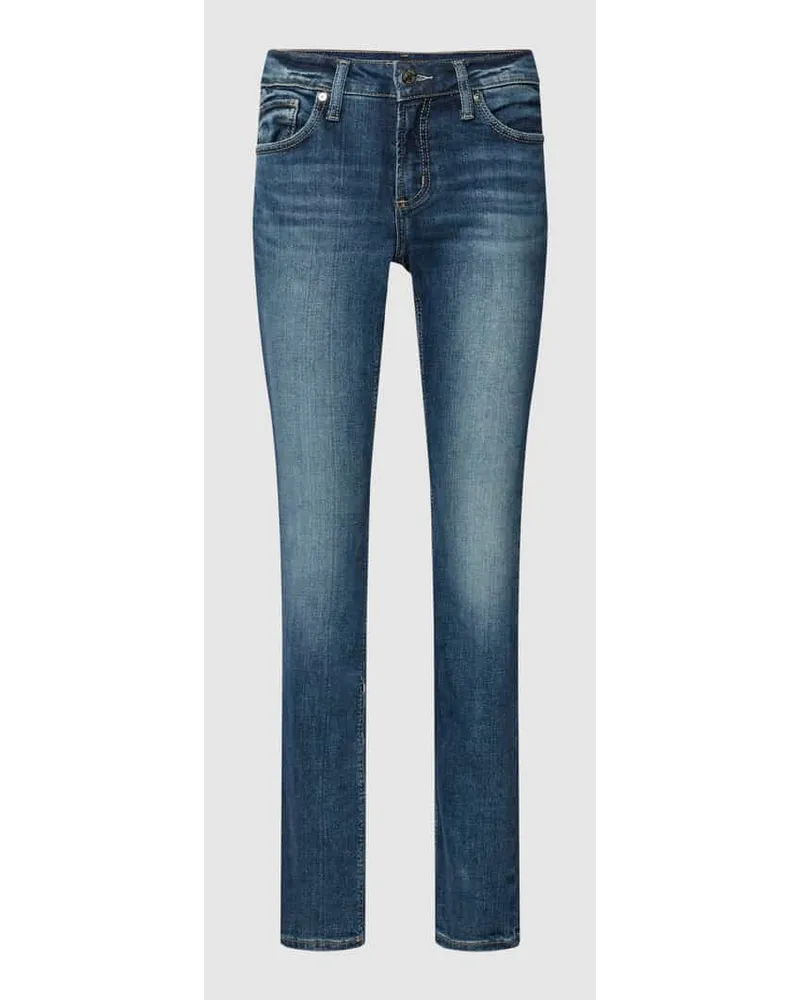 Silver Jeans Straight Leg Jeans im 5-Pocket-Design Modell 'Suki Dunkelblau