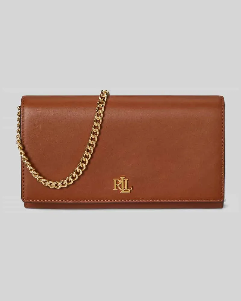 Ralph Lauren Umhängetasche aus echtem Leder mit abnehmbarer Schulterkette Cognac