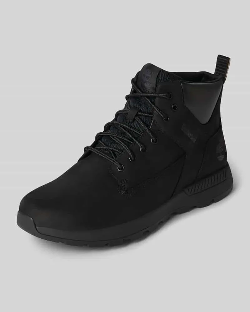 Timberland Schnürboots aus Leder mit Label-Prägung Black