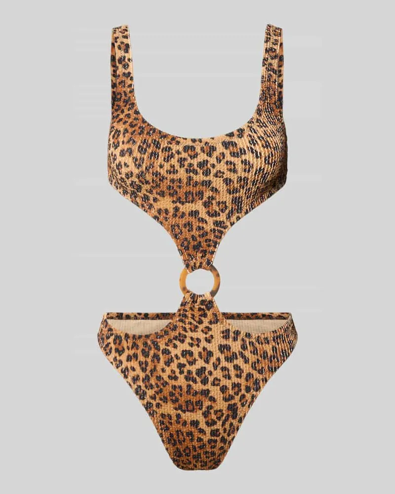 MC2 Saint Barth Monokini im Allover-Look Modell 'LAUREL Mittelbraun