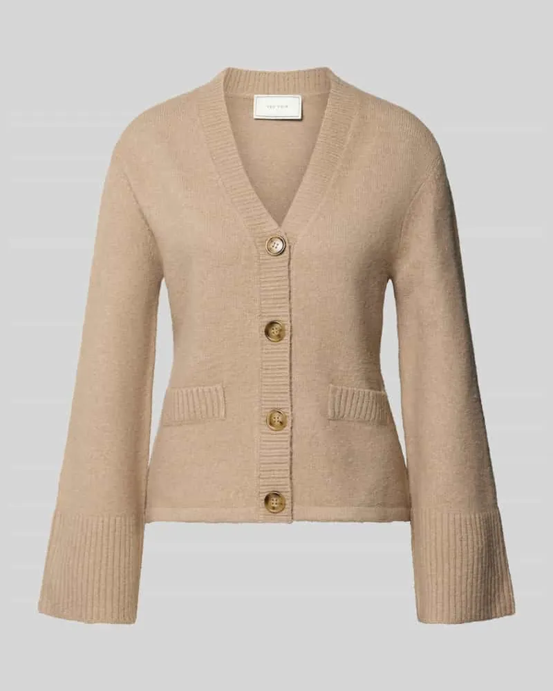 Neo Noir Strickjacke mit V-Ausschnitt Modell 'Pixie Beige