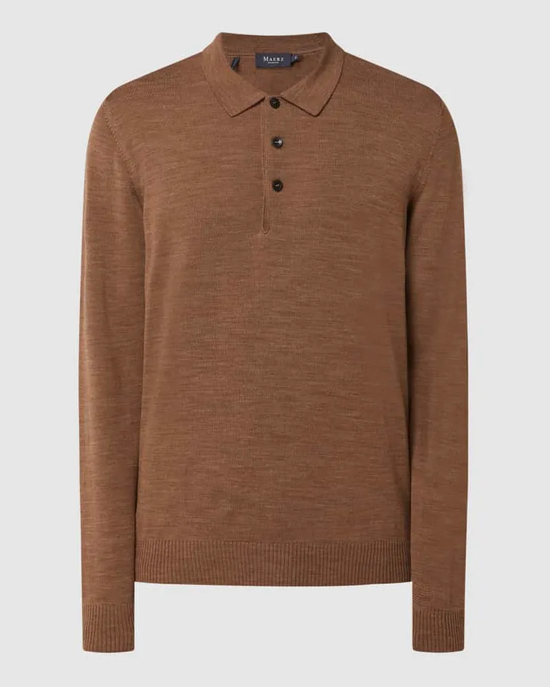 Maerz Pullover aus Schurwolle Cognac