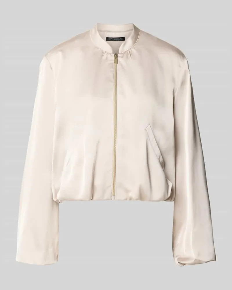 Betty Barclay Regular Fit Blazer aus Satin mit Reißverschluss Beige