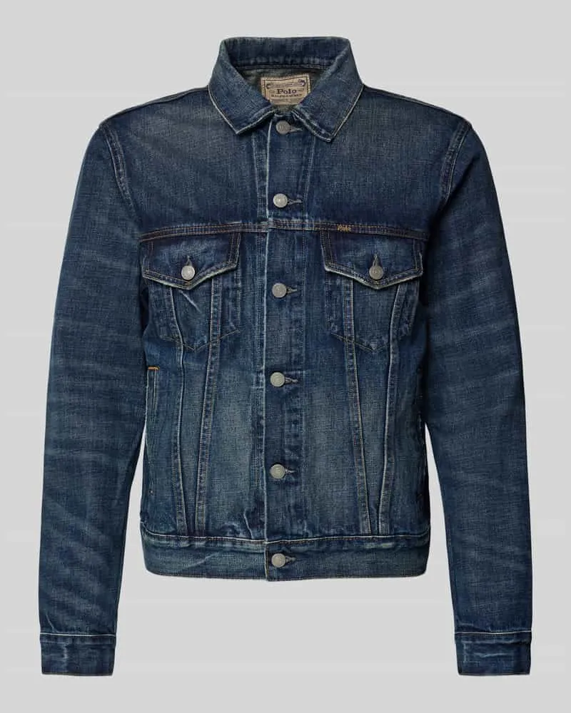 Ralph Lauren Regular Fit Jeansjacke mit Umlegekragen Modell 'Icon Jeansblau