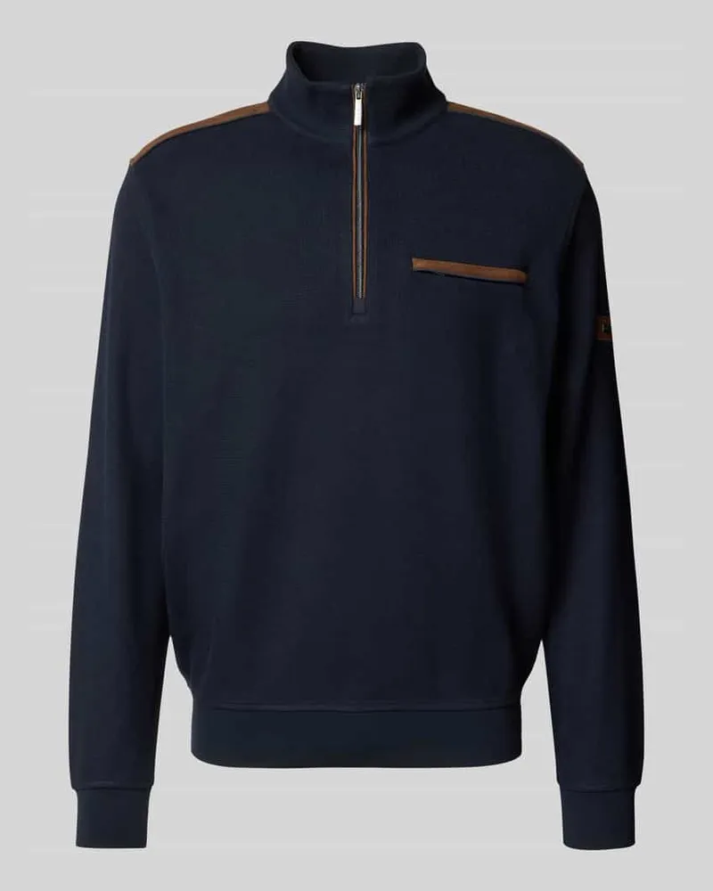 Bugatti Sweatshirt mit Label-Detail Marine