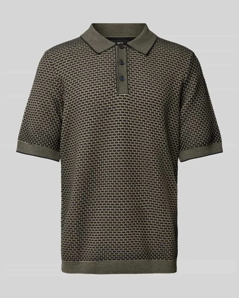 cinque Regular Fit Poloshirt mit kurzer Knopfleiste Modell 'Flavius Black