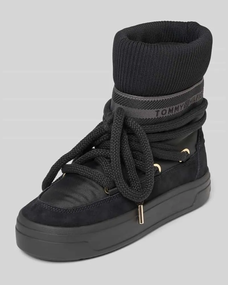 Tommy Hilfiger Stiefel mit Leder-Anteil Black