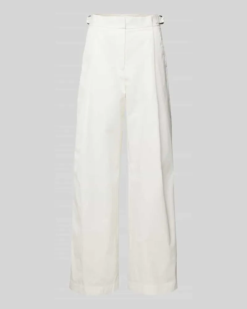 Emporio Armani Flared Stoffhose mit Bundfalten Weiss