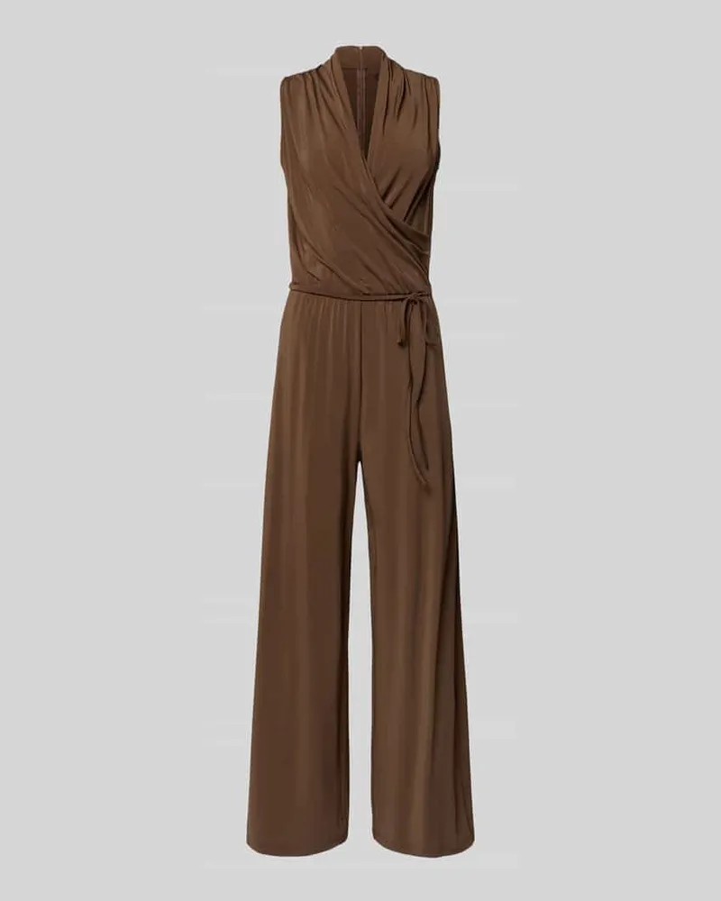 Max Mara Jumpsuit aus Viskose-Mix Modell 'TROPICO Mittelbraun