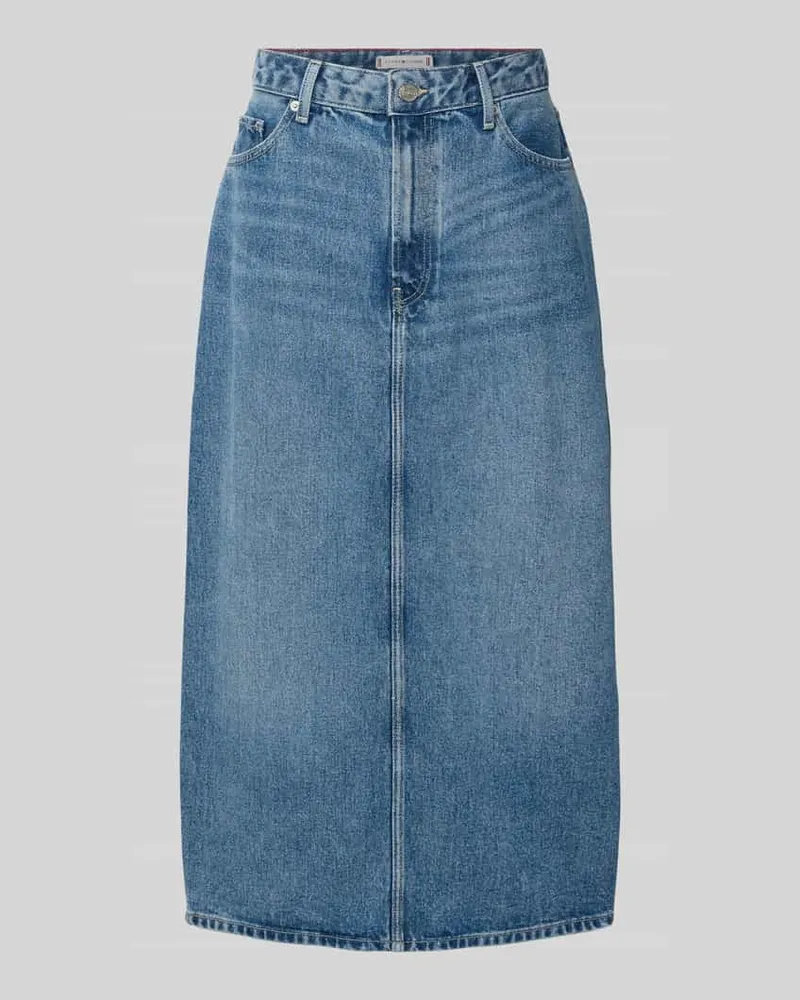 Tommy Hilfiger Straight Fit Midi-Jeansrock aus Lyocell Modell 'LANA Bleu