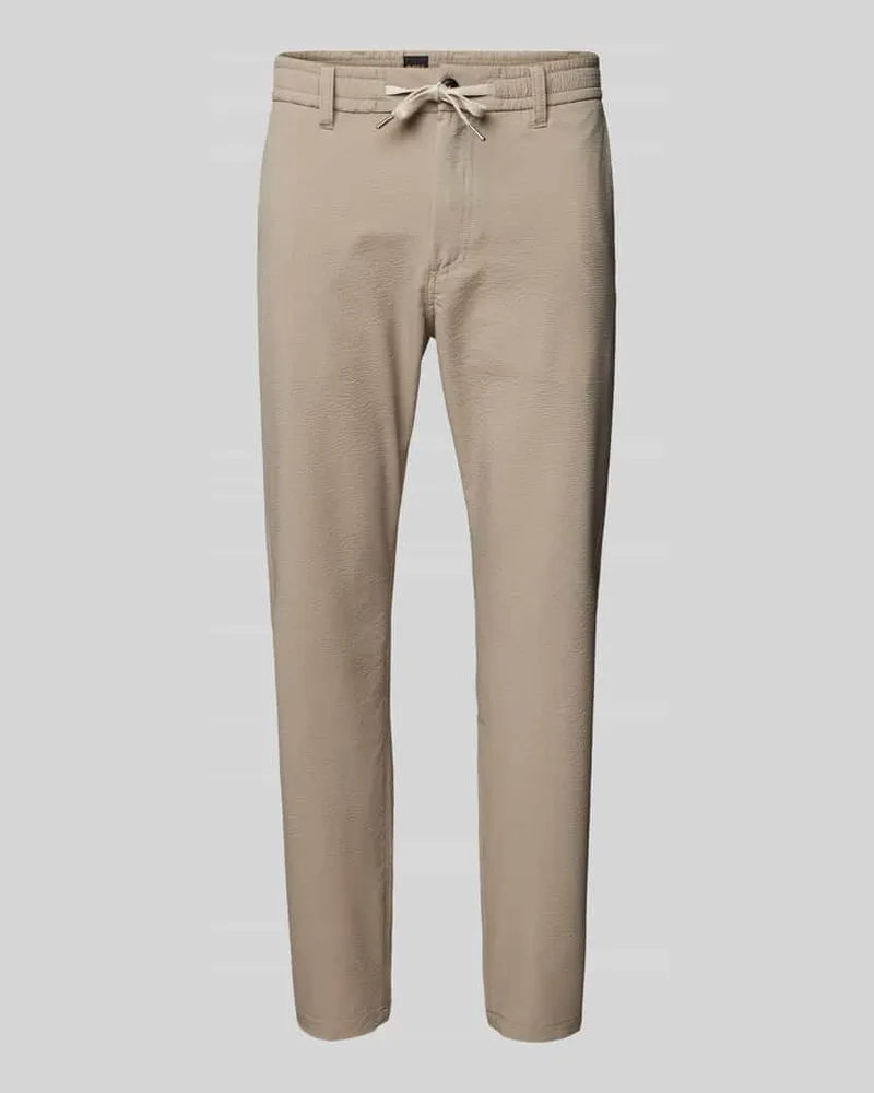 HUGO BOSS Tapered Fit Chino mit Strukturmuster Sand