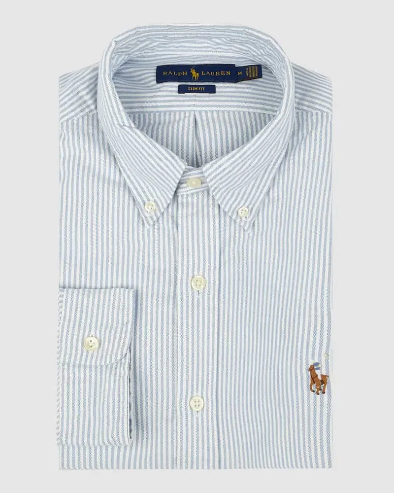 Ralph Lauren Slim Fit Freizeithemd aus reiner Baumwolle Modell 'OXFORD Hellblau