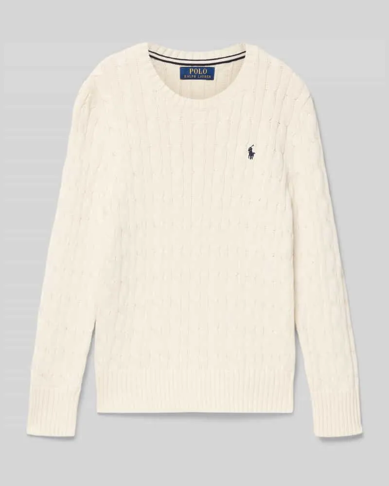 Ralph Lauren Strickpullover mit gerippten Abschlüssen Offwhite