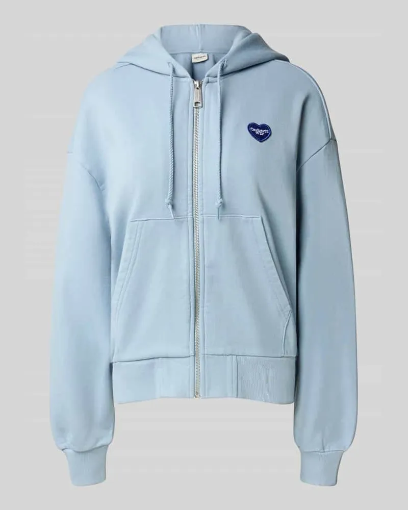 Carhartt WIP Sweatjacke mit Label-Stitching Hellblau