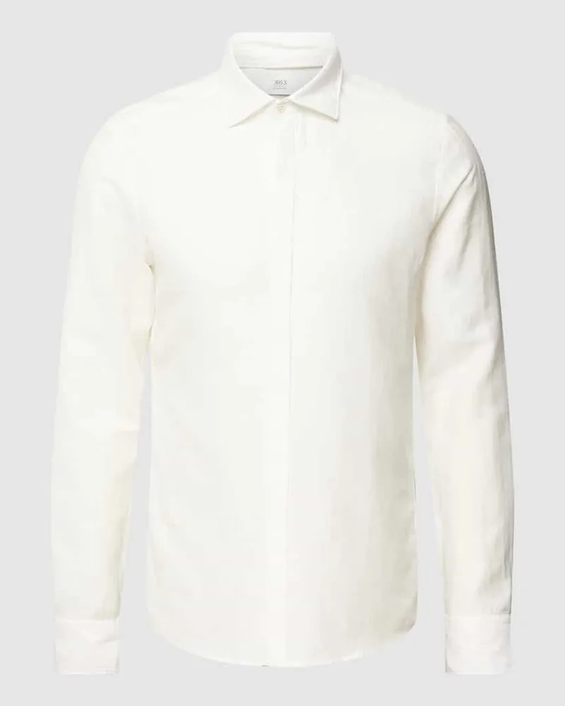 Eterna Slim Fit Premium Smokinghemd mit Leinen-Anteil Beige