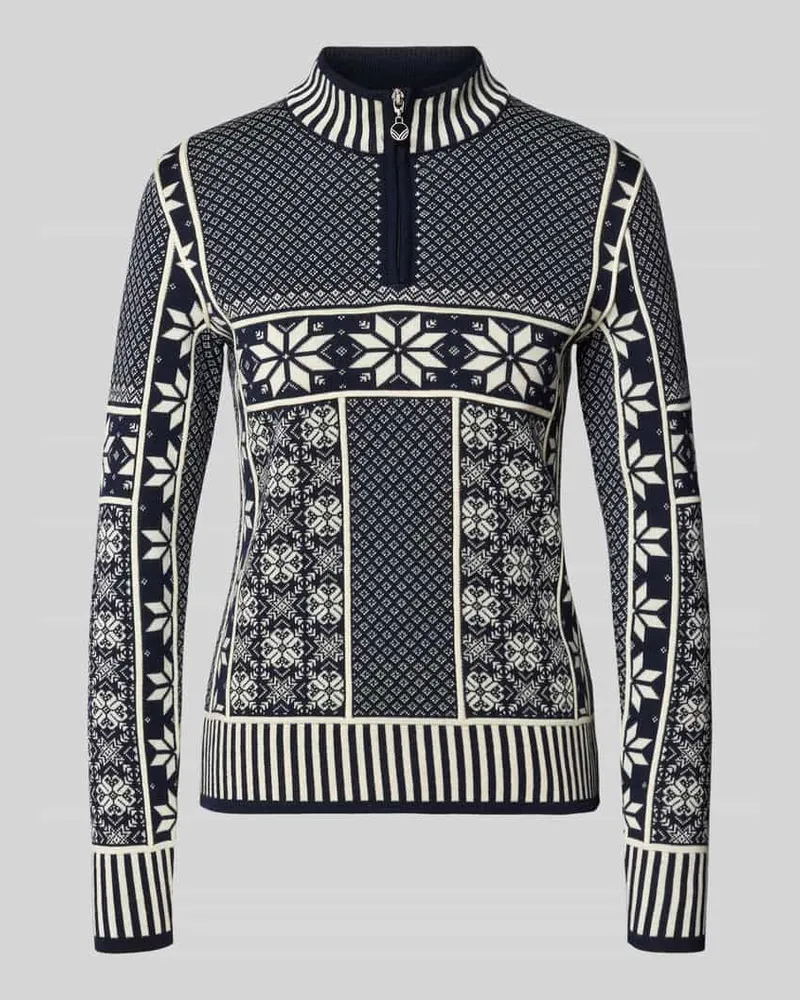 Dale of Norway Slim Fit Strickpullover aus reiner Baumwolle Modell 'VARDASEN Marine