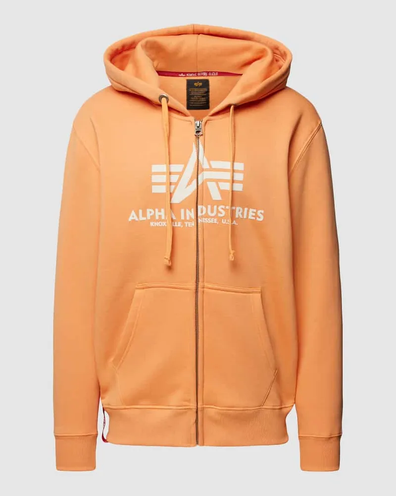 Alpha Industries Sweatjacke mit Label-Print Modell 'Basic Apricot