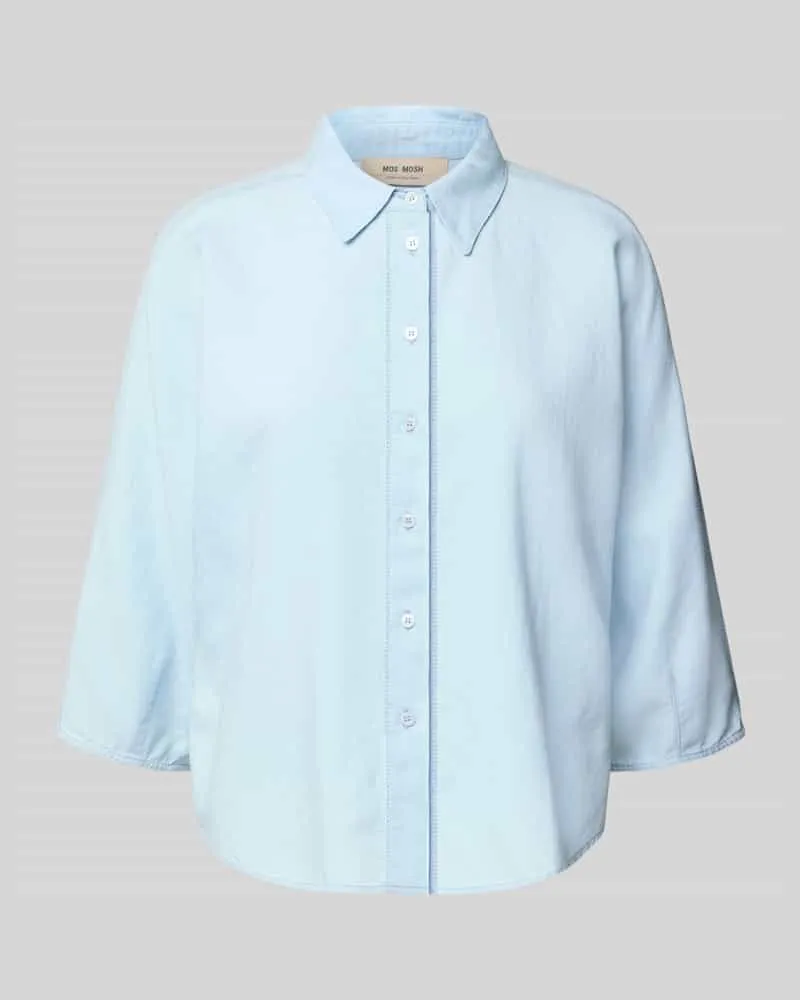 Mos Mosh Regular Fit Bluse mit Leinen-Anteil Modell 'ANGELINA Hellblau