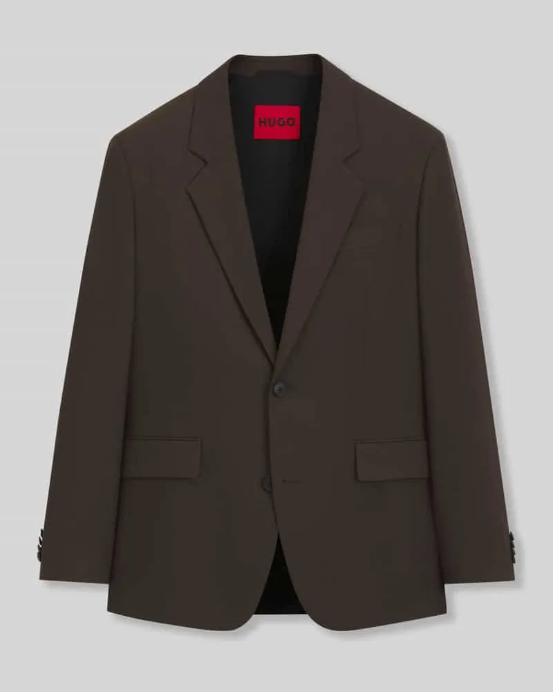 HUGO BOSS Modern Fit Sakko mit Viskose-Anteil Modell 'Karlo243X Dunkelbraun