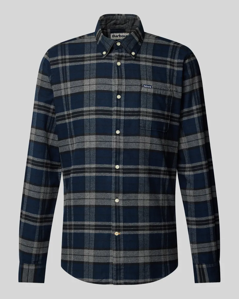 Barbour Tailored Fit Freizeithemd mit Button-Down-Kragen Modell 'Betsom Hellgrau