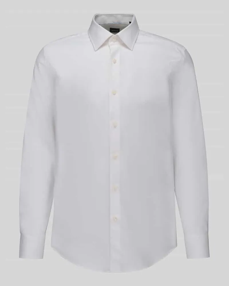 HUGO BOSS Slim Fit Businesshemd mit Kentkragen Weiss