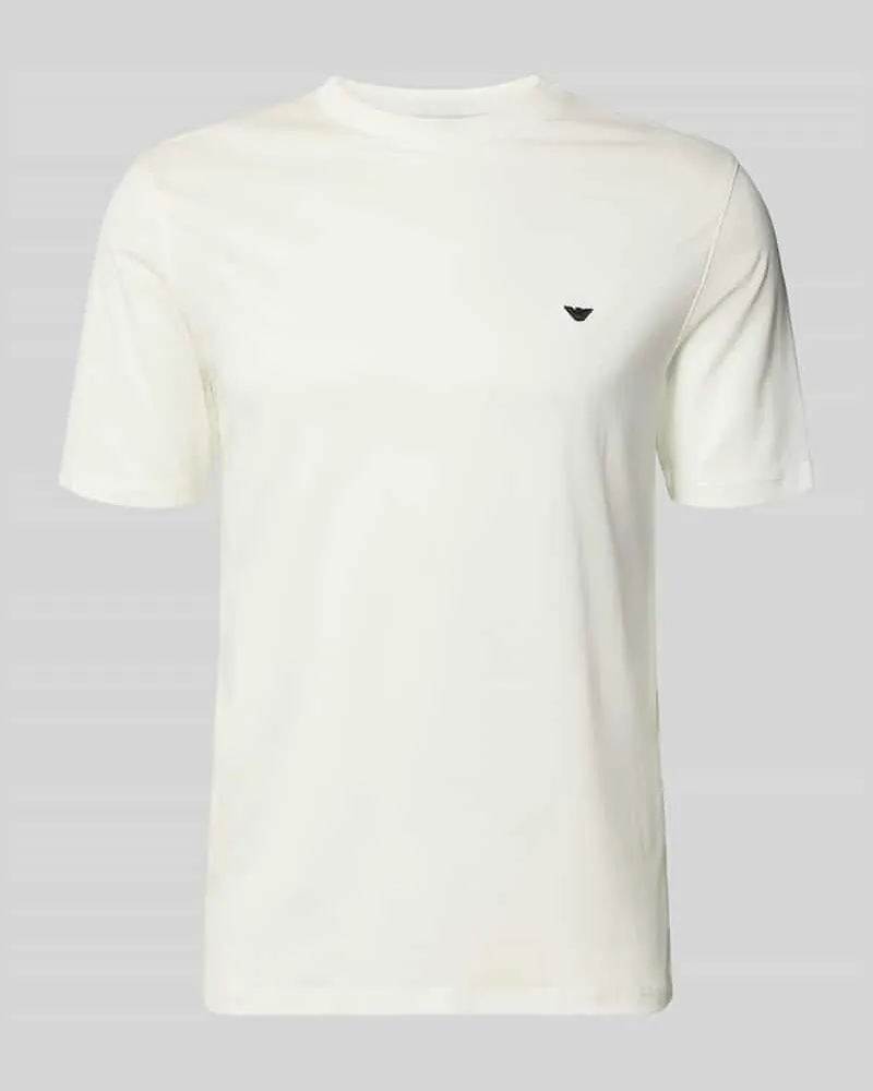 Emporio Armani T-Shirt mit Label-Stitching Weiss