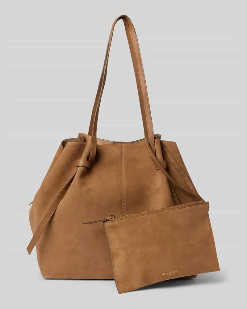 Marc O'Polo Shopper aus echtem Kalbsleder Camel