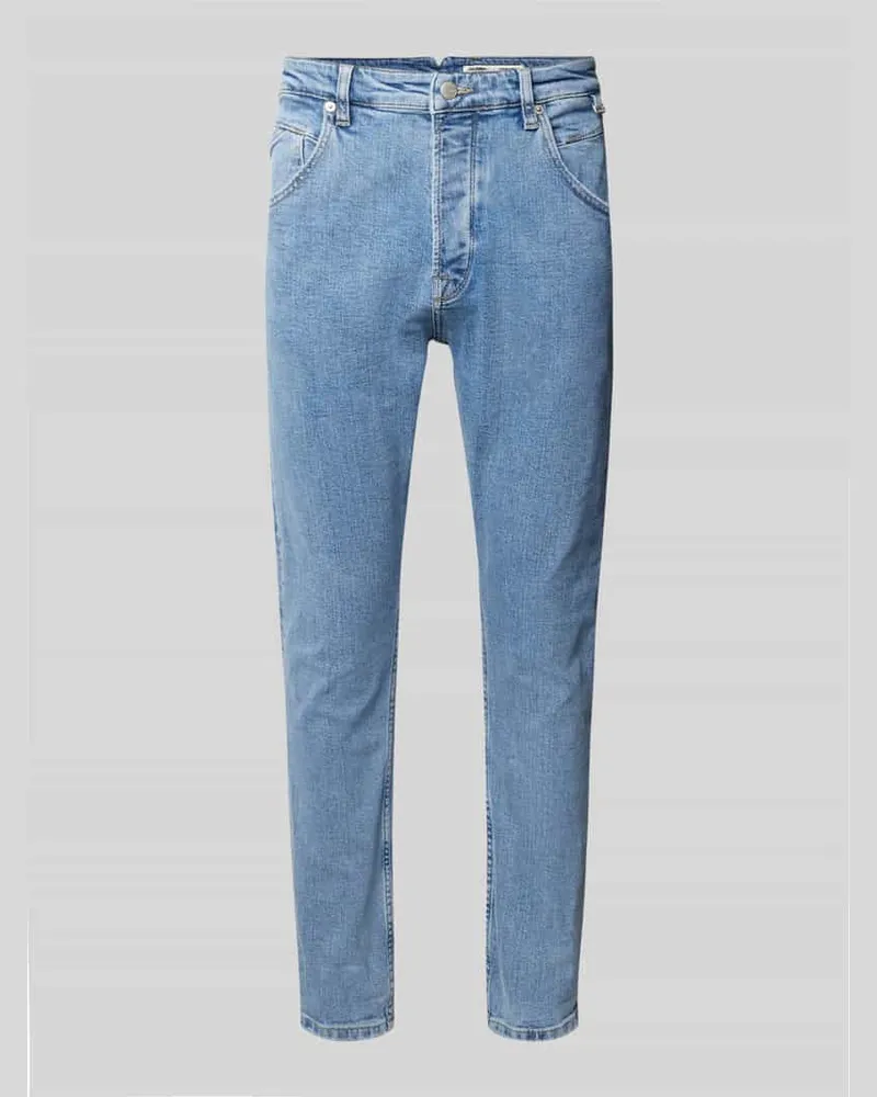 GABBA Tapered Fit Jeans im 5-Pocket-Design Modell 'Alex Cross Hellblau