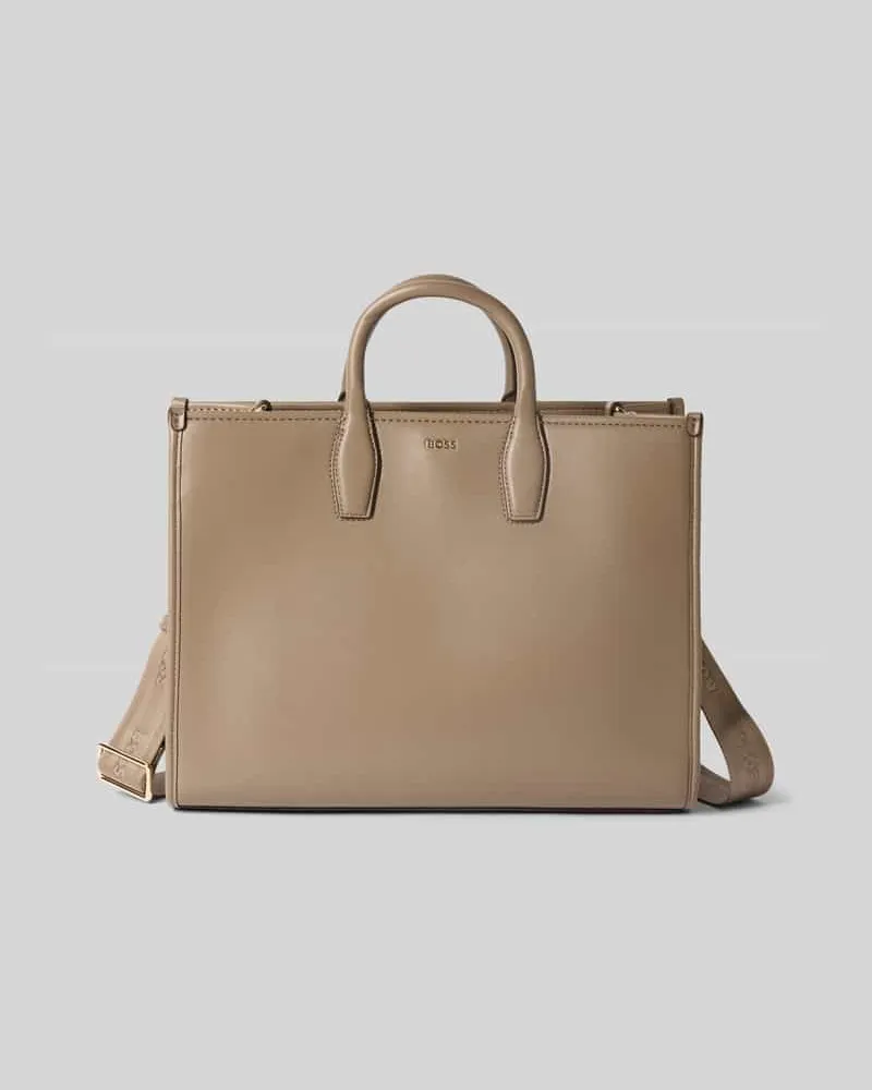 HUGO BOSS Umhängetasche mit Label-Detail Modell 'Sandy MED Tote Beige