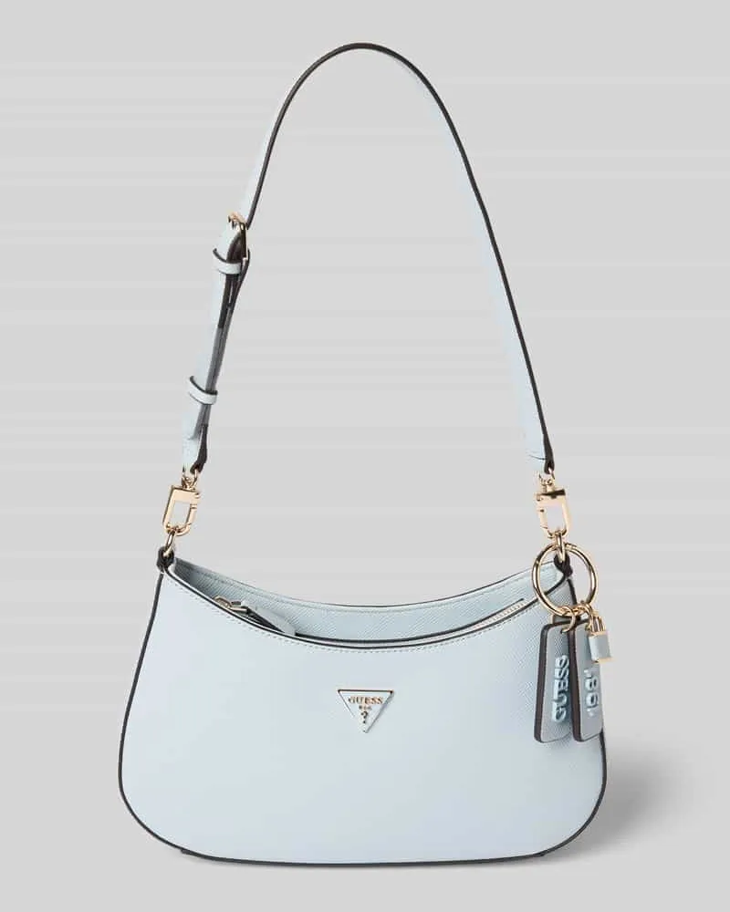 Guess Handtasche mit Label-Applikationen Modell 'NOELLE II Hellblau
