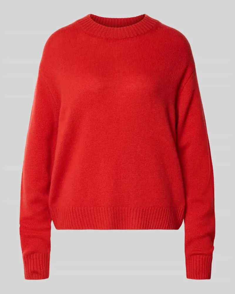 Christian Berg Kaschmirpullover mit gerippten Abschlüssen Rot